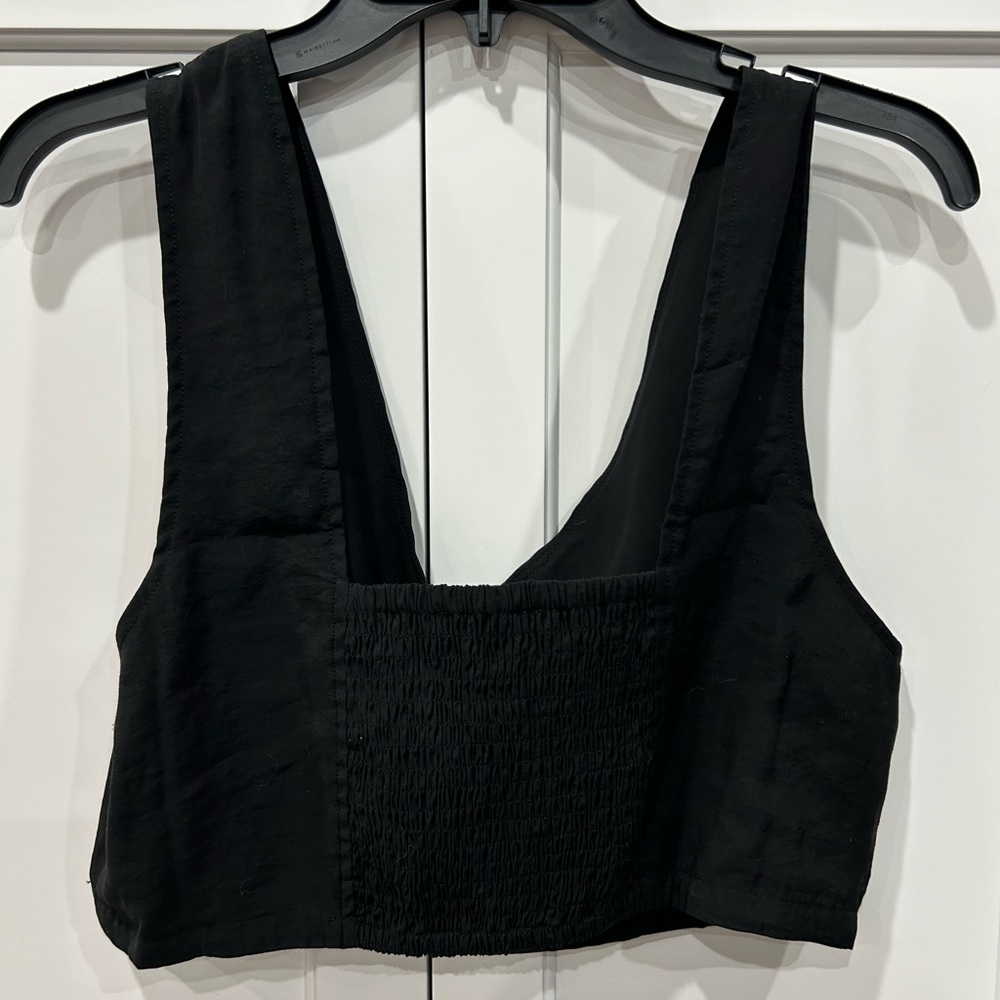 Madewell Gwen Black Crop Top Vest Size 8 NWT - Picture 7 of 7